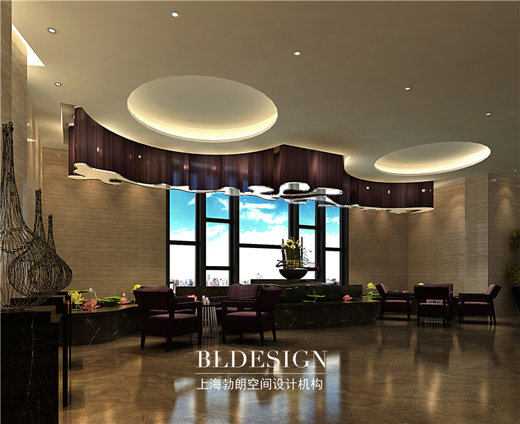 广城国际大酒店设计案例-餐饮前厅休息区设计