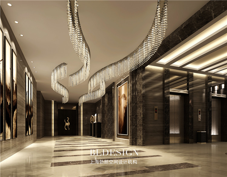 锦尚饭庄中式高端餐饮会所设计方案-电梯厅设计