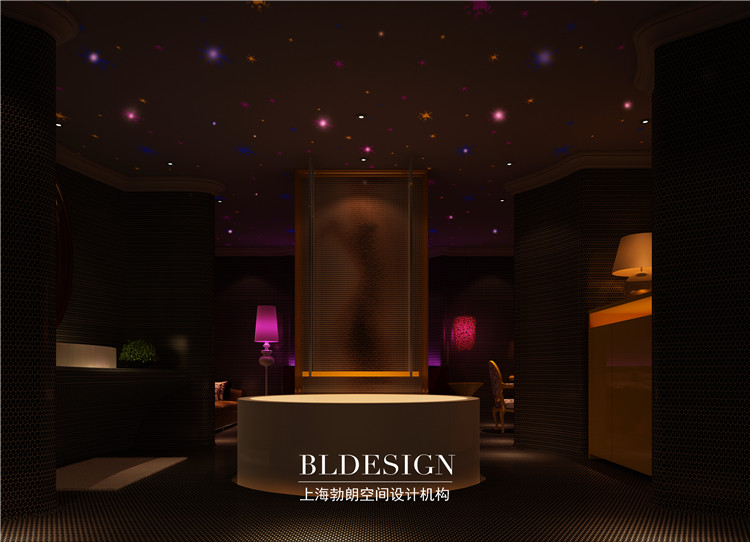 莱茵河情侣主题酒店设计效果图-星光特色大床卫生间设计方案