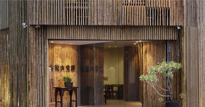 竹韵主题餐厅外观门头设计效果图