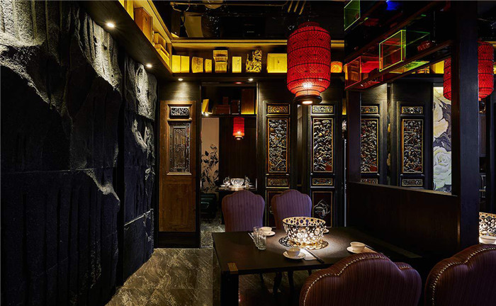 中式与现代混搭特色餐厅设计图