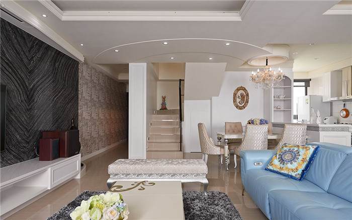 高雅低调的新古典风格别墅客厅设计方案