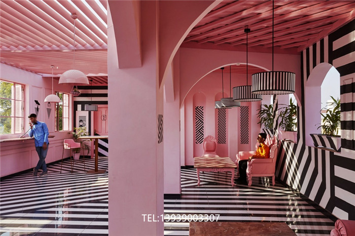郑州专业餐饮装修公司推荐粉红斑马主题餐厅设计案例