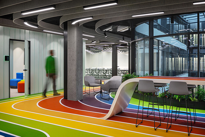 郑州勃朗办公设计公司推荐彩虹主题创意办公设计案例
