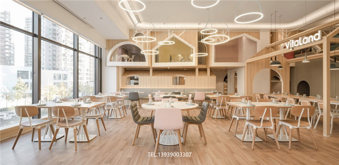 简约清新的原木色亲子主题餐厅设计方案解析