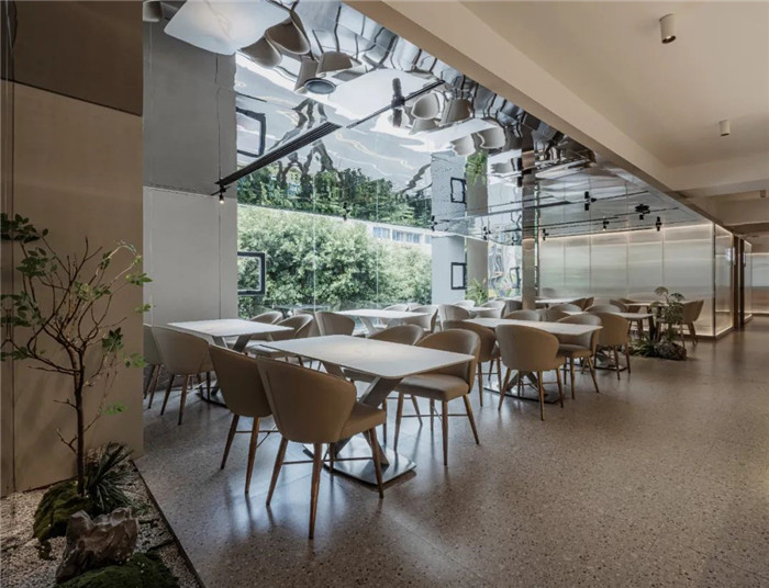 用餐区设计-郑州餐厅装修设计公司分享自然清新茶餐厅设计案例