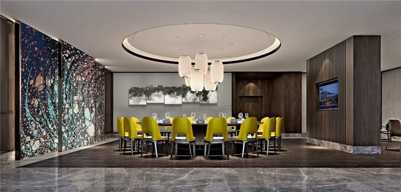 酒店餐厅包房设计-抚州润达才子新中式温泉酒店装修设计方案