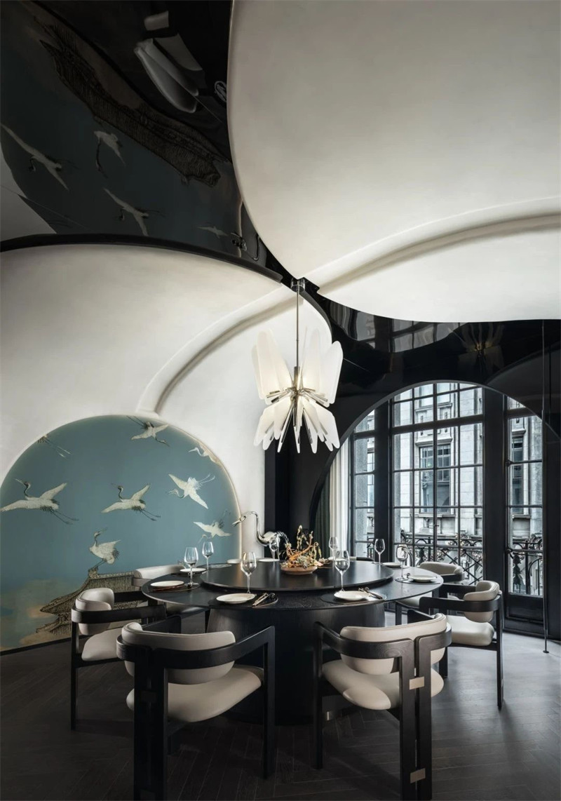 以唐朝名画为灵感的上海蟹仙画宴餐厅设计