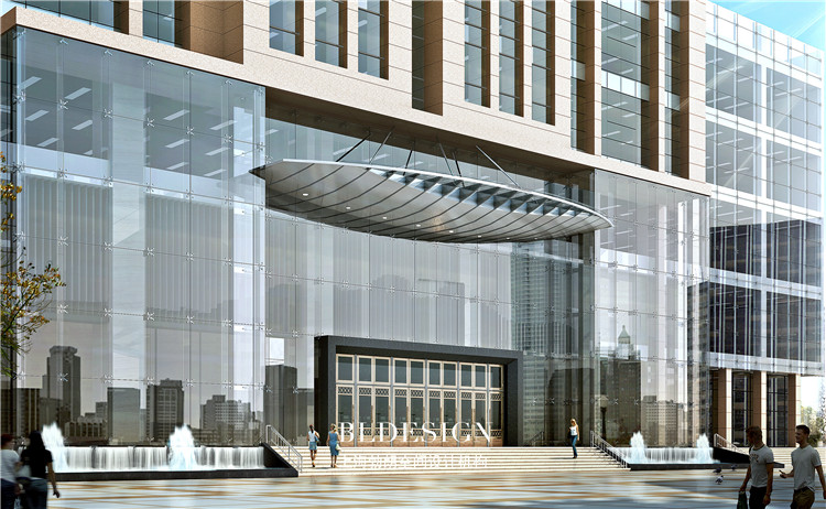 中国平煤神马能化集团办公楼外立面正门设计方案