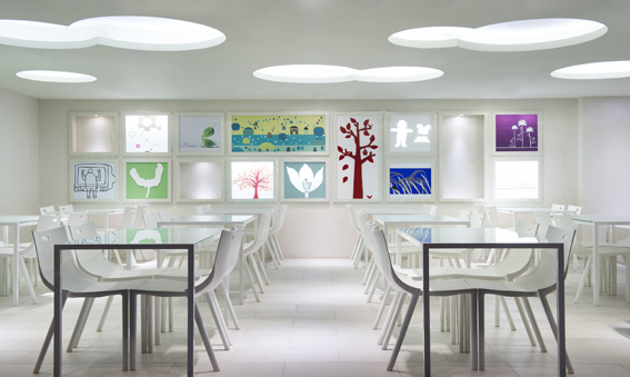 绿色健康主题餐厅设计效果图