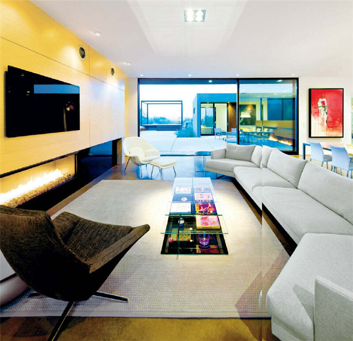 宽敞明亮的现代风格豪宅客厅设计