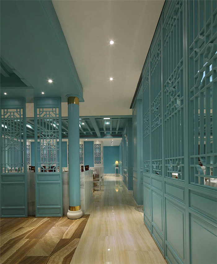 现代中式餐厅走廊设计方案