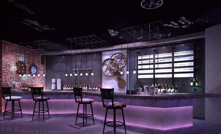 青岛摩登时代主题餐厅酒吧设计效果图