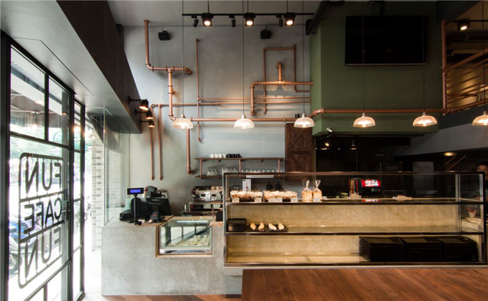 Loft工业风家庭烘焙主题餐厅设计