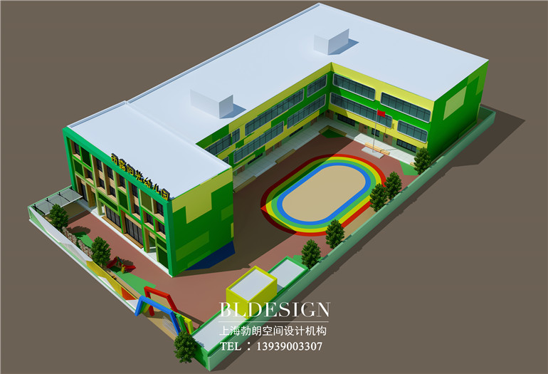 驻马店雨露阳光幼儿园外观设计方案效果图
