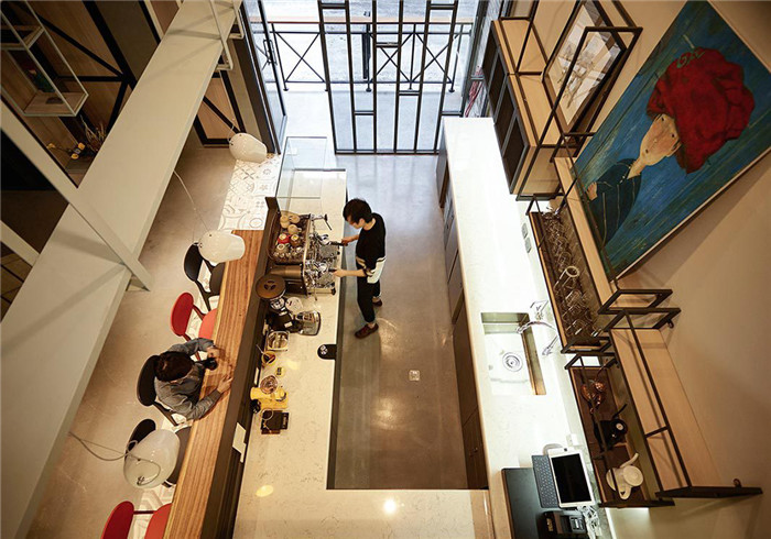 简约日式工业风格复合式咖啡厅装修设计案例