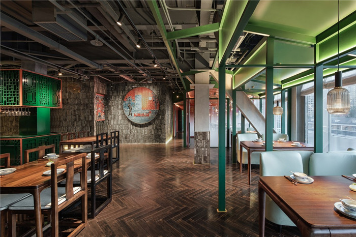 京味儿十足的新中式特色主题餐厅用餐区设计方案说明