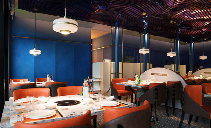 时尚优雅的高端海鲜火锅餐厅装修设计方案