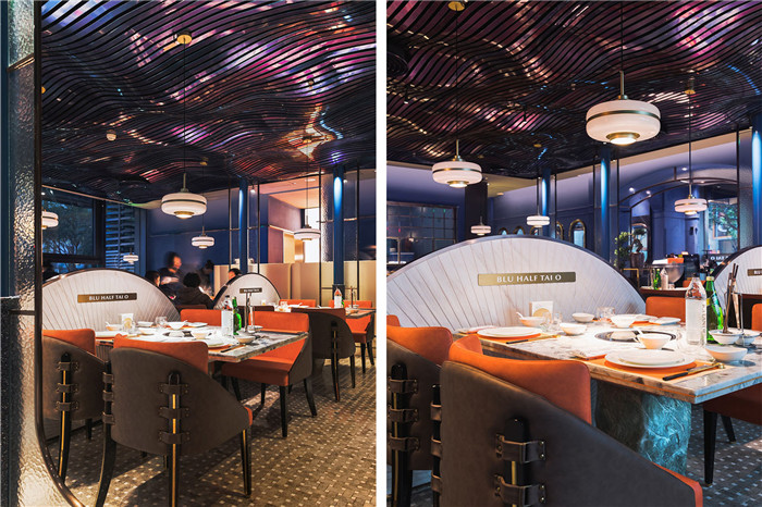 时尚优雅的高端海鲜火锅餐厅装修设计方案