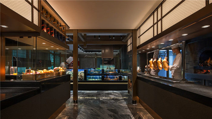 江南园林主题中式特色海鲜酒楼餐厅装修设计图