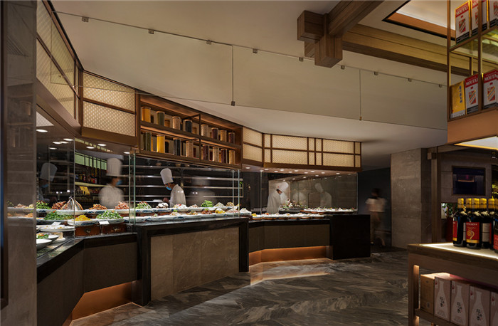 江南园林主题中式特色海鲜酒楼餐厅装修设计图