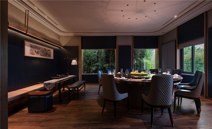 江南园林主题中式特色海鲜酒楼餐厅包厢装修设计方案