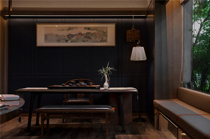 江南园林主题中式特色海鲜酒楼餐厅包厢装修设计方案