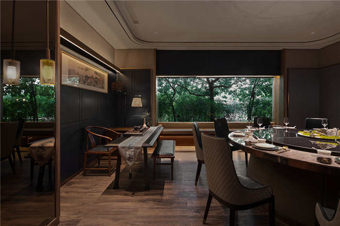 江南园林主题中式特色海鲜酒楼餐厅包房装修设计方案
