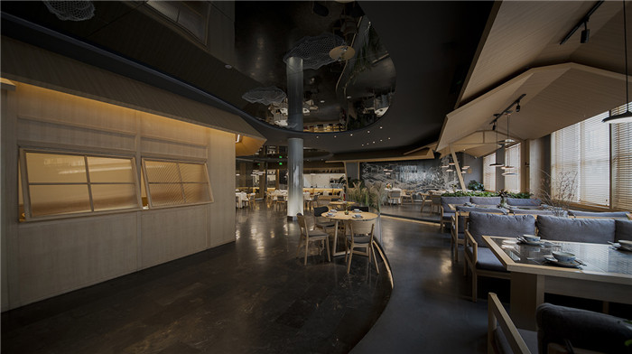 北京岸乡餐厅设计   地道湖南菜餐厅的现代风韵