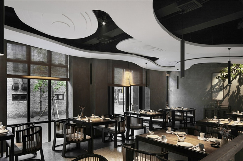 郑州勃朗设计推荐枯山水禅意中餐厅设计案例